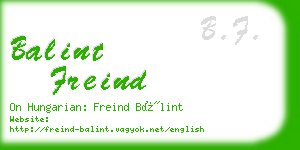 balint freind business card